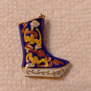 *3/$20* New Vintage Cloisonne Boot Shoe Pendant